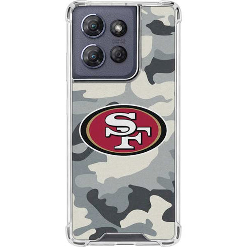 NFL San Francisco 49ers Camo Moto G Play 5G (2025) Clear Case